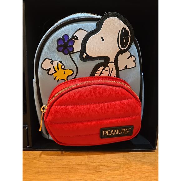 Peanuts Snoopy 3 Piece Gift Set Backpack Woodstock Charlie Brown Retro Timeless - Picture 3 of 9